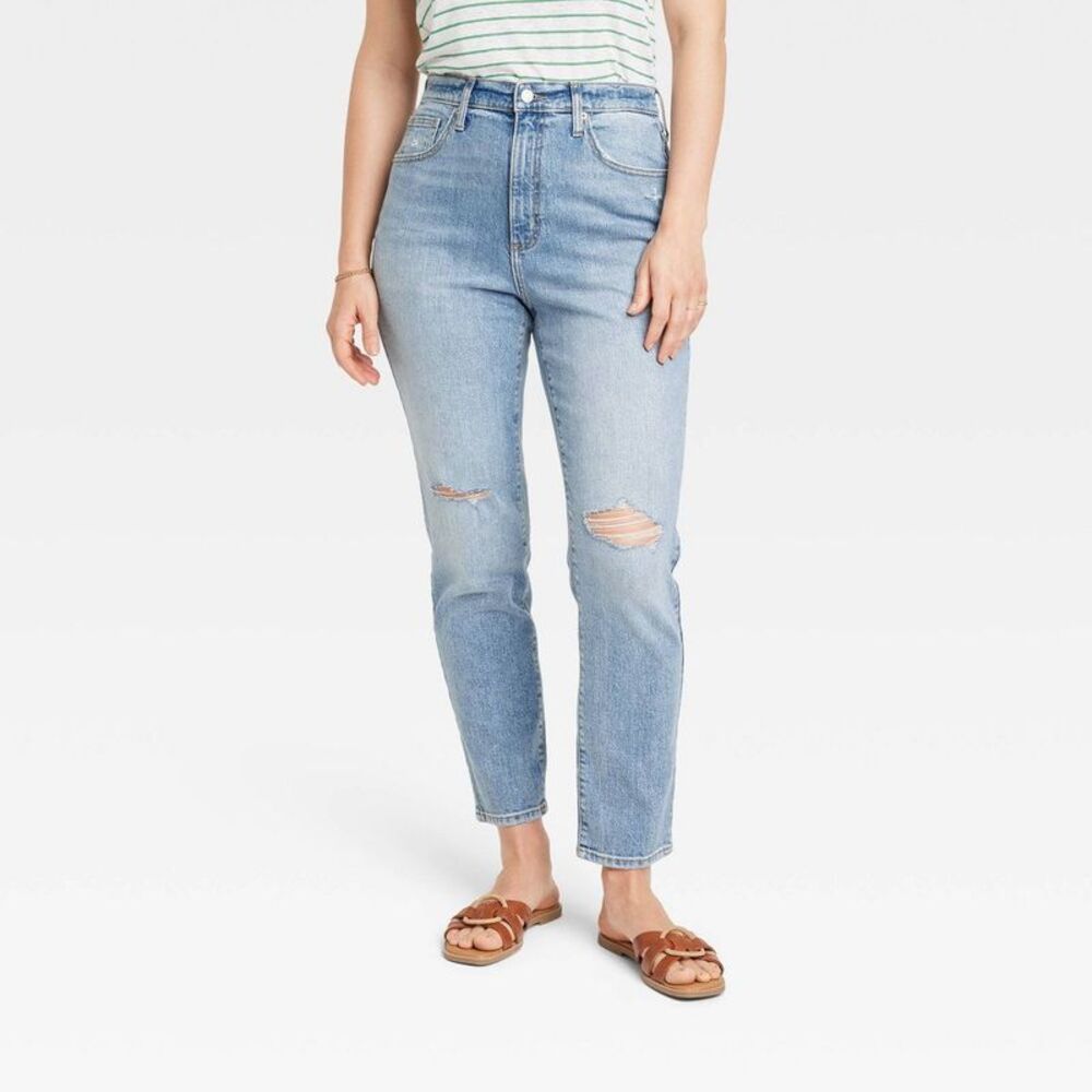 Universal Thread Women's High-Rise Slim-Leg Jeans 90's, Light Blue, 6 Short - Picture 4 of 6